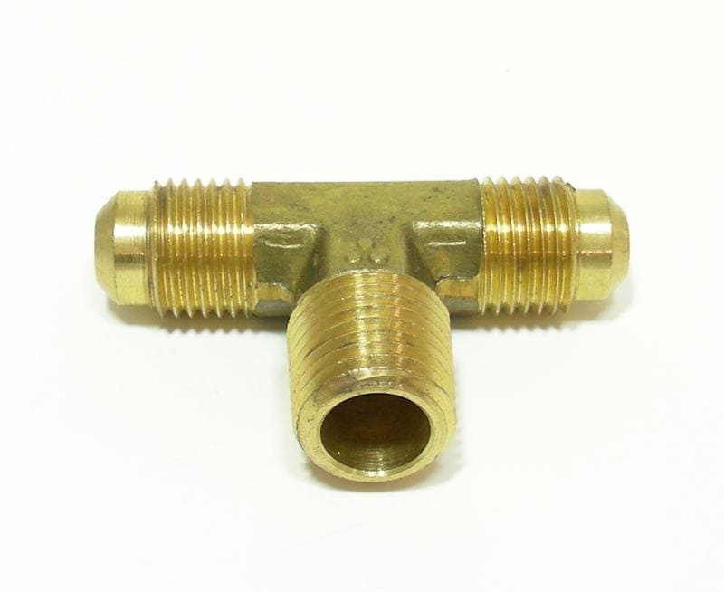 1/4" NPT x 5/16" Flare (SAE) Brass Branch Tee