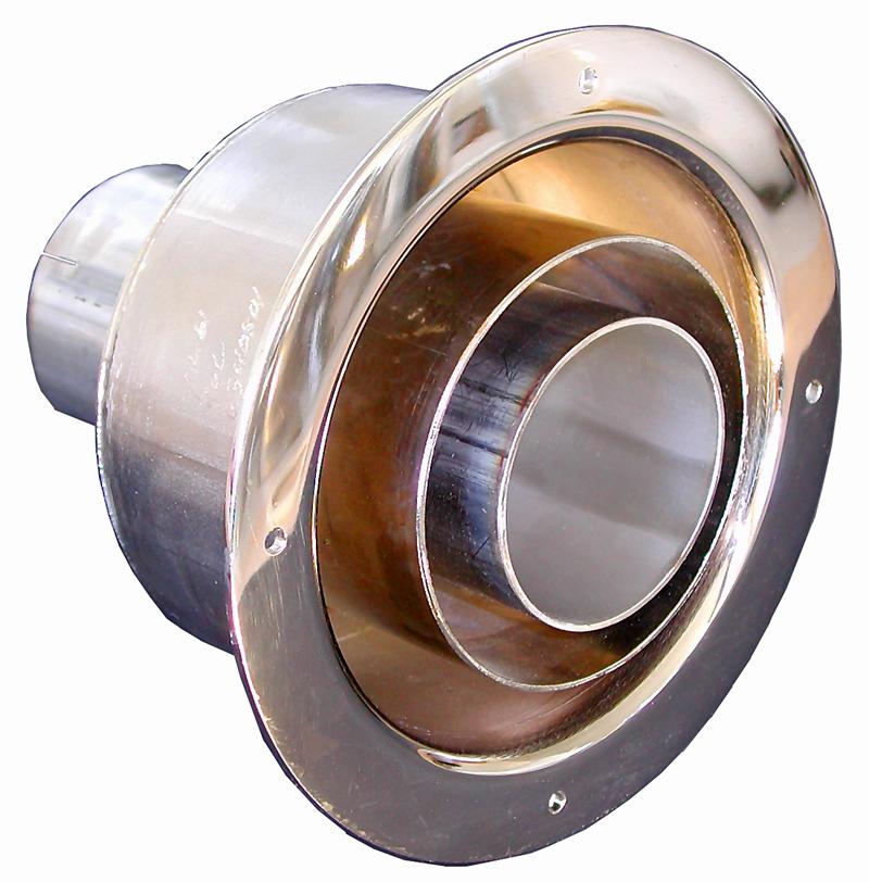 W0021243 23/4" Stainless Horiz outlet triple wall exhaust thru hull