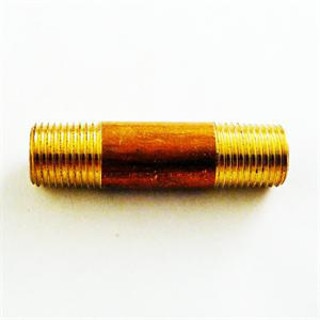 1/4" X 6" Red Brass Pipe Nipple – Schedule 40, Seamless & Lead-Free (NPT) BN2021011