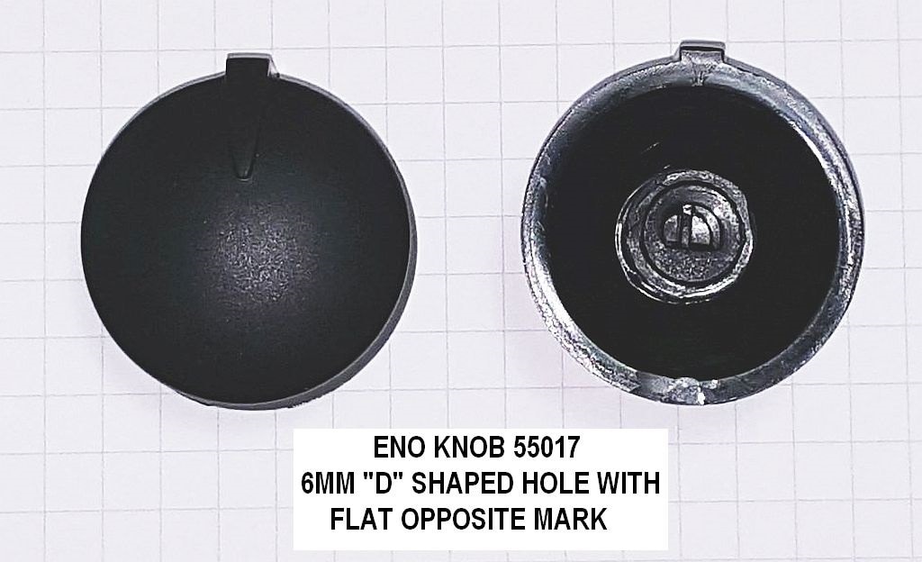 55017 Eno Knob, Top Burner, Blk