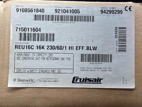 715011604 REU16C-16,000 BTU/HR 230/50-60/1 HIGH EFF BLW