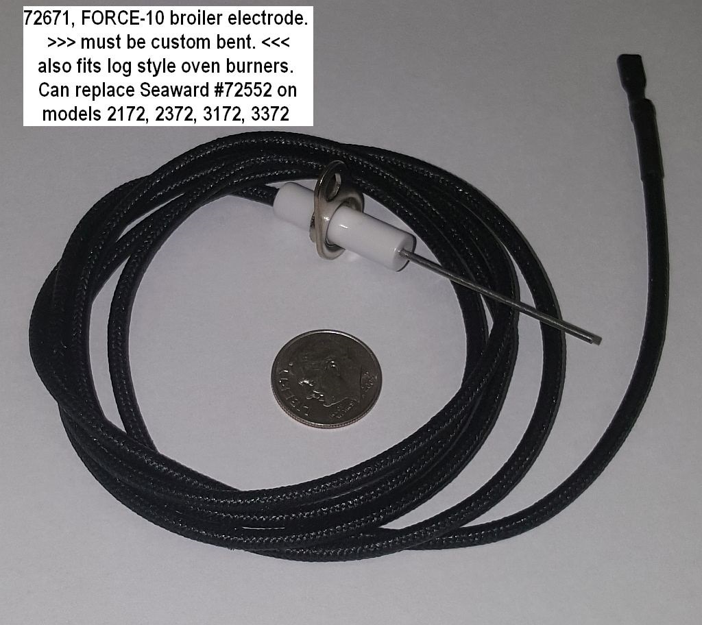 72671 Oven Spark Plug w/wire <br>Force 10 Repair Part