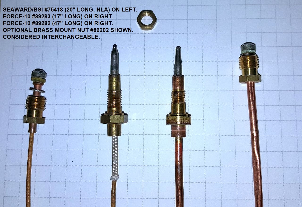 89283 F-10 Broiler Thermocouple <br>(Sub For Seaward #75418 Top T-Cpl. BSI) <br>Force 10 Repair Part