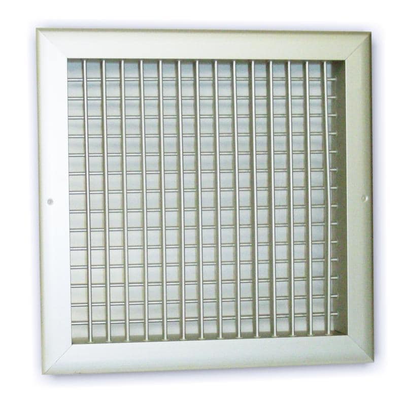 Grille aération carrée 250mm 166cm2 - Alu blanc + anti-insecte - Winflex