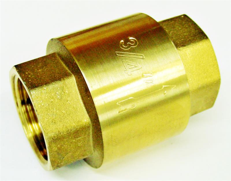 3/4" Female NPT Brass Spring Check Valve