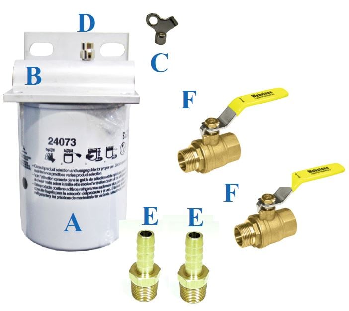 CF-KIT Coolant Treatment Kit with Wix filter, housing, bleeder, & key