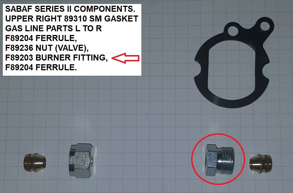 F89203 Sabaf Burner Supply Nut <br>Force 10 Repair Part