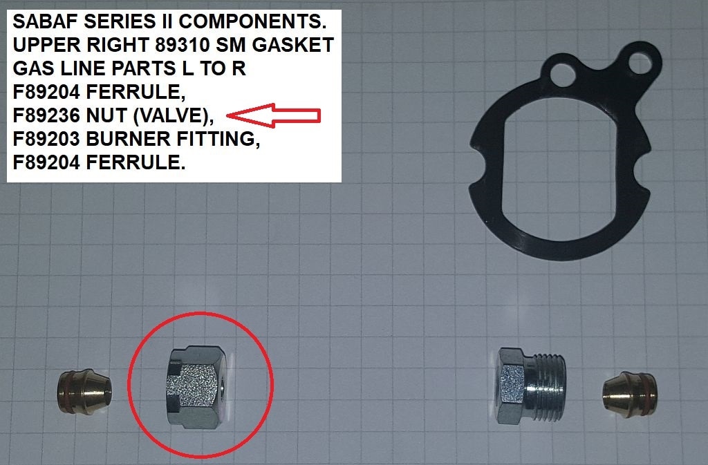 F89236 Gas Valve Fitting (FEMALE) <br> Force 10 Repair Part