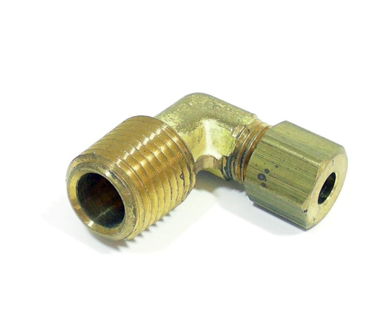 1/4 Male NPT x 3/16 Compression Brass Elbow Adapter