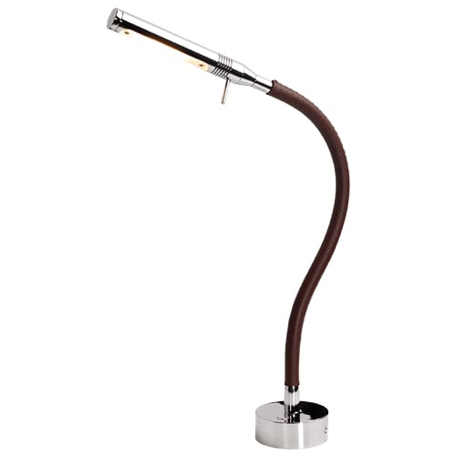 ILPB25850025 Rugen Table-Mount Reading Light, Chrome w/Brown