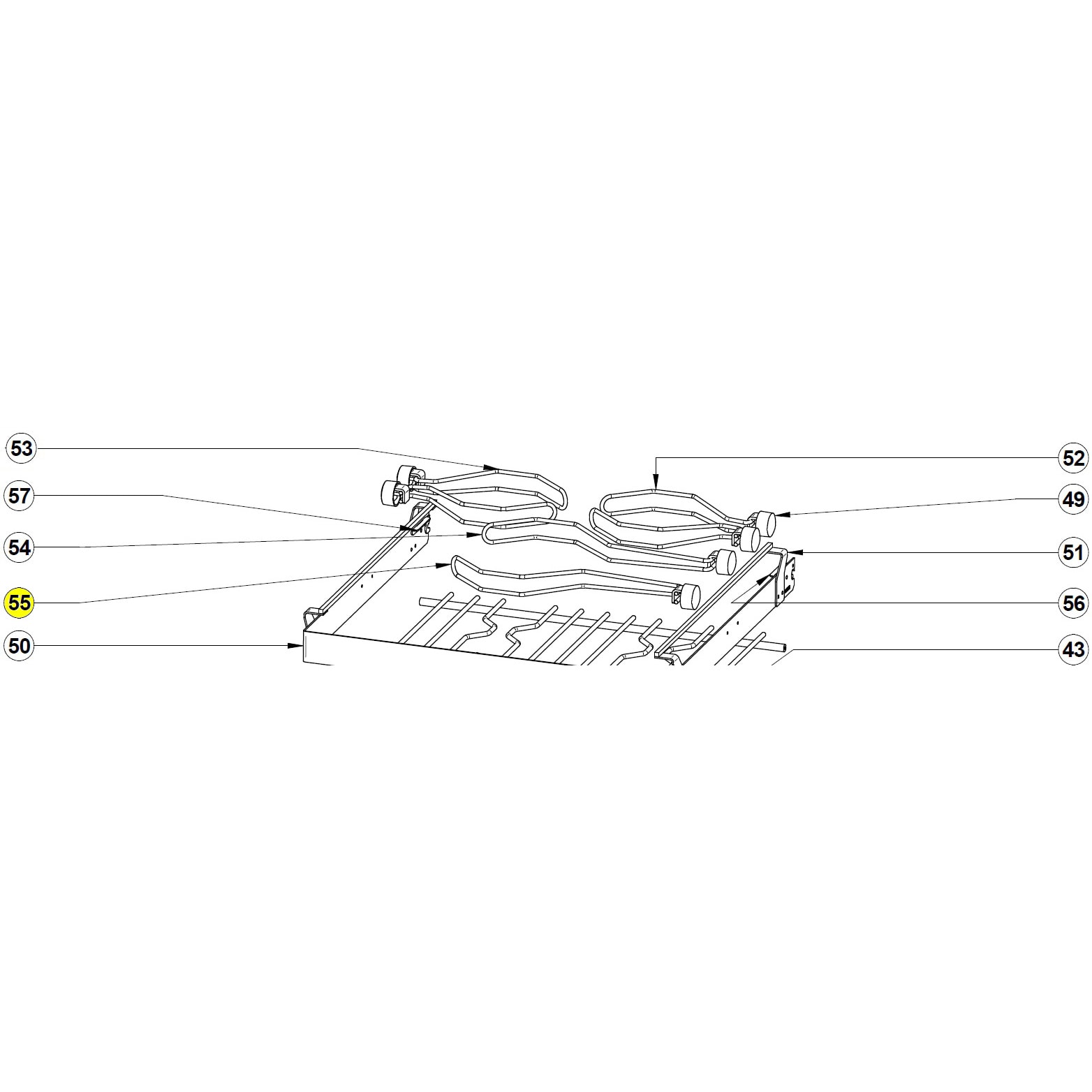 63626 Long Pot Holder (Left) <br>Force 10 Repair Part