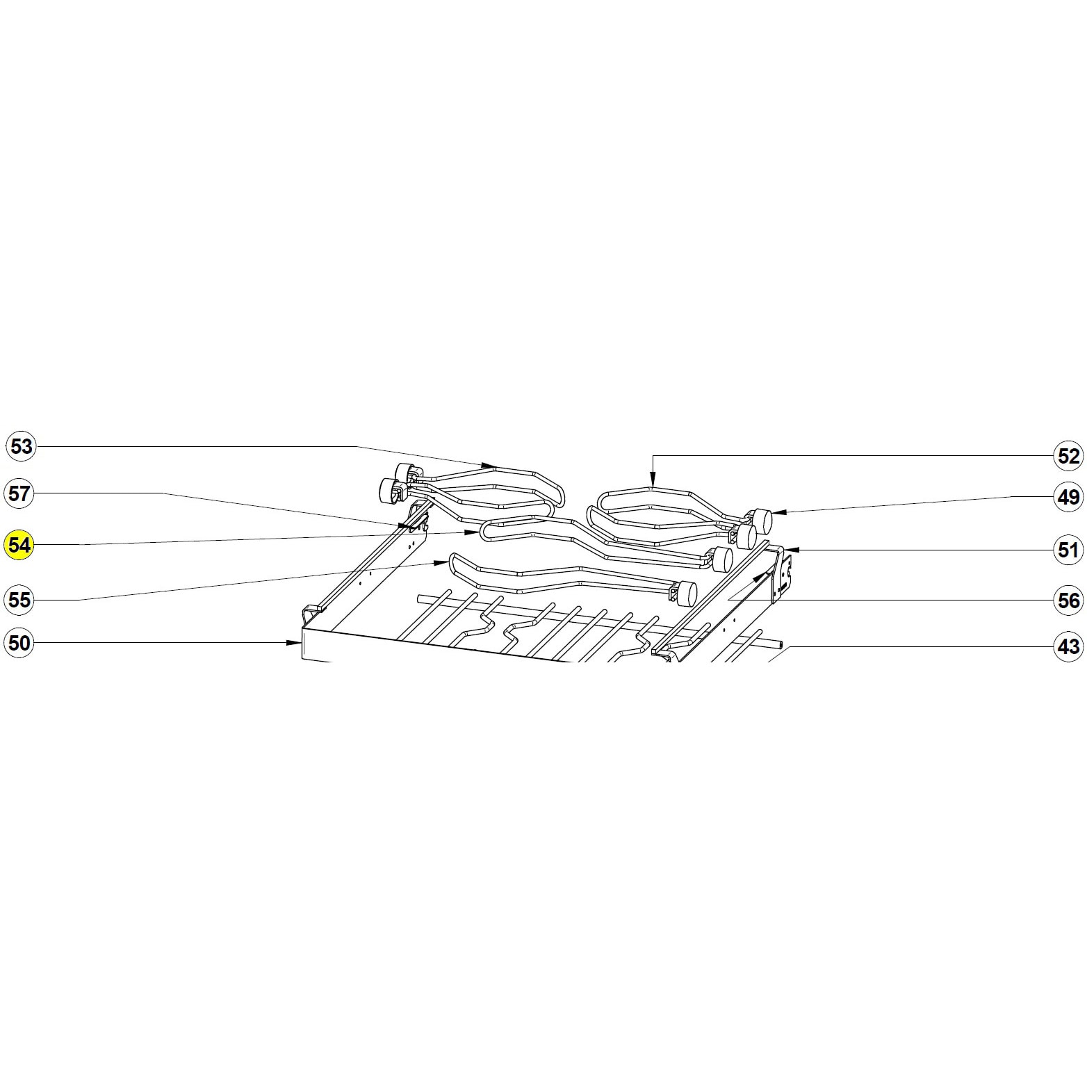 63627 Long Pot Holder (Right) <br>Force 10 Repair Part