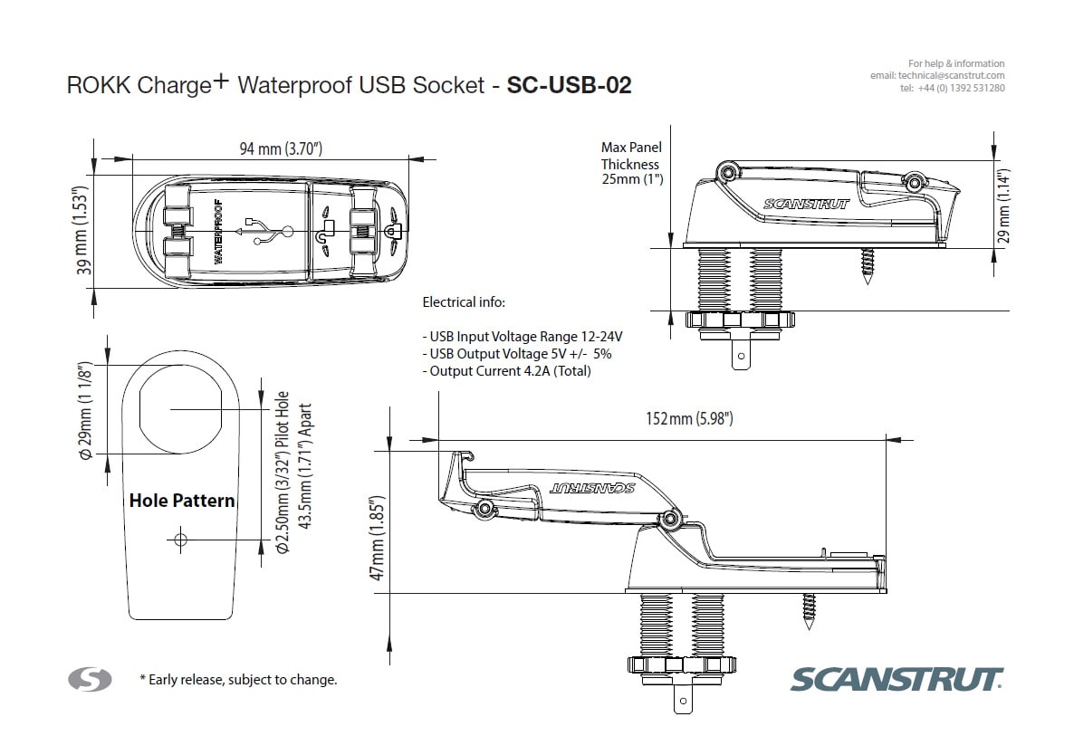 SCANSTRUT SC-USB-02 ROKK CHARGE PLUS WATERPROOF USB SOCKET SCANSTRUT SC-USB-02 ROKK CHARGE PLUS WATERPROOF USB SOCKET