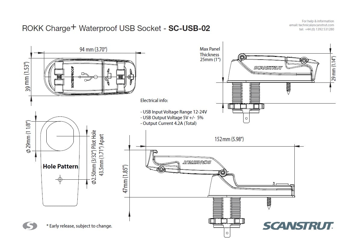 UV-beständiger USB Port - SC-USB-02 - Scanstrut - wasserdicht